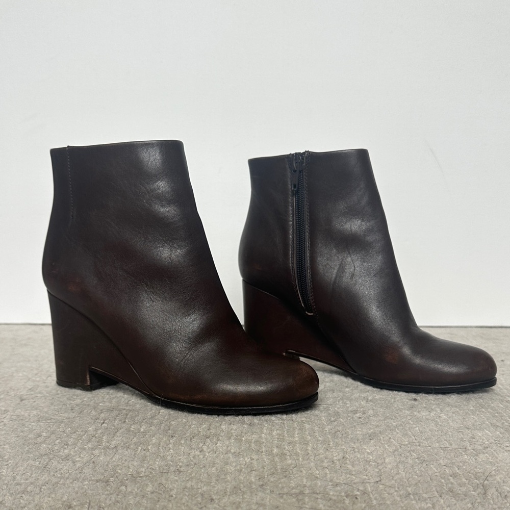 Veronique Branquinho brown leather ankle boots